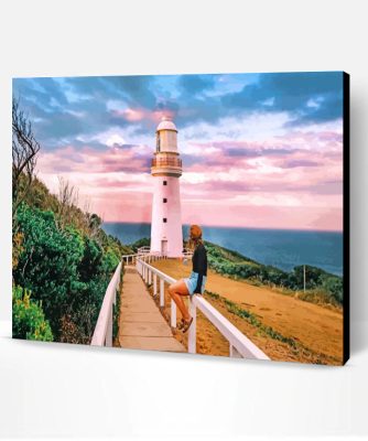 Girl In Cape Otway Lightstation Paint by number