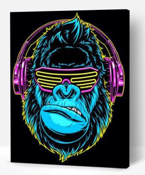 Gorilla Headphones Illustration paint by numbers