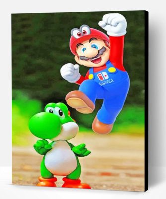 mario and Yoshi paint by numbers