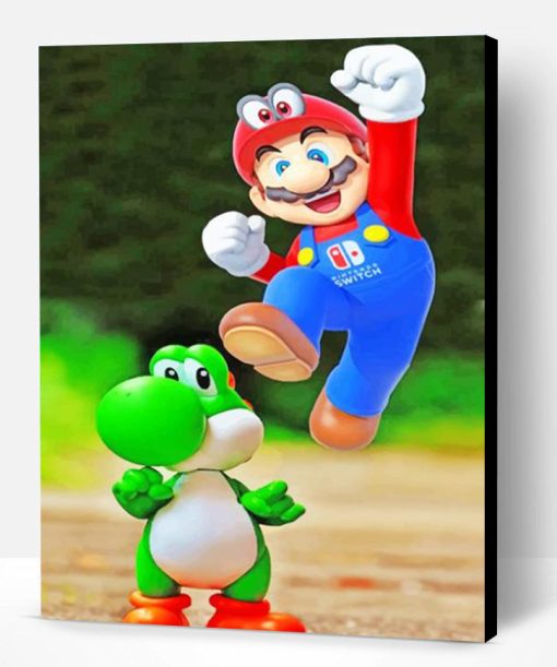 mario and Yoshi paint by numbers