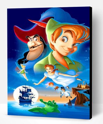 peter pan disney paint by number