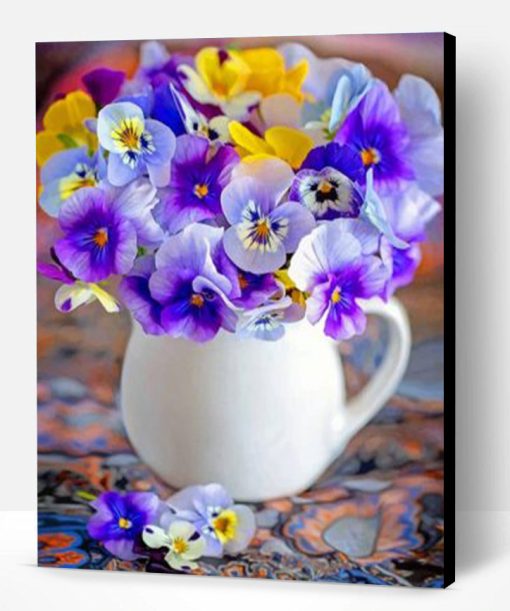 Pansy Flowers Vase paint by numbers