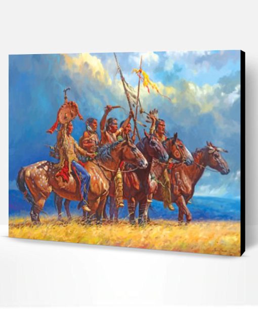 Red Indians Western Art paint by numbers