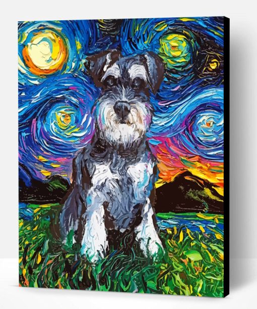 Schnauzer Starry Night Paint By Number