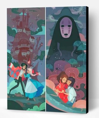 Spirited Away x Howl's Moving Castle paint by numbers