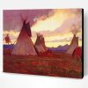 Teepees At Sunset Paint By Number