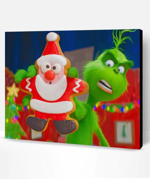 Max The Grinch Holding Santa paint by numbers