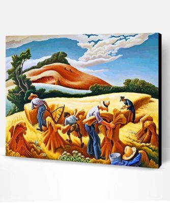 thomas hart benton Cradling Wheat paint by number