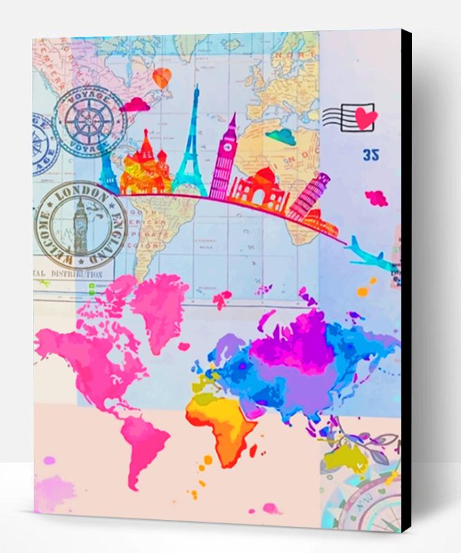 World Map paint by numbers