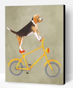 Beagle On Bicycle Paint By Number