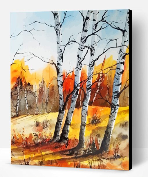 Birch Trees Forest Paint By Number