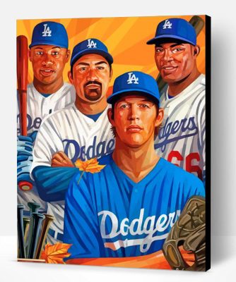 Dodgers Players paint by number