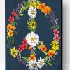 Floral Peace Symbol Paint By Number