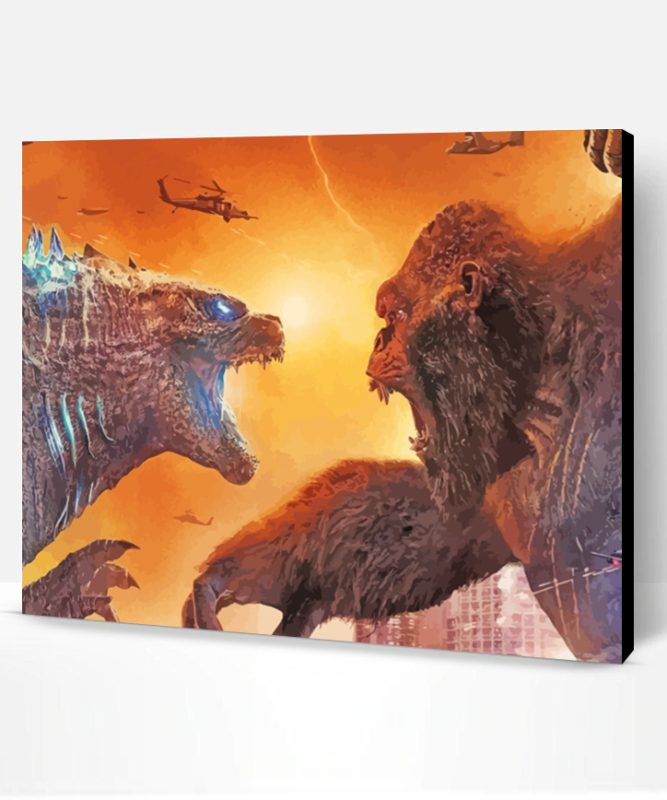 Godzilla And Gorilla Paint By Number