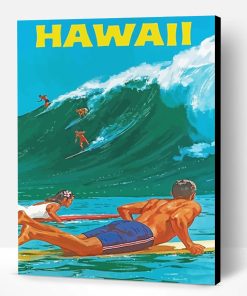 Hawaii Surfers Poster Paint By Number