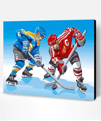 Illustration Ice Hokey Players Paint By Number