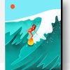 Illustration Surfer Girl Paint By Number
