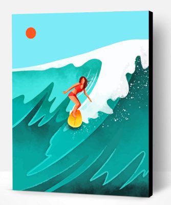 Illustration Surfer Girl Paint By Number