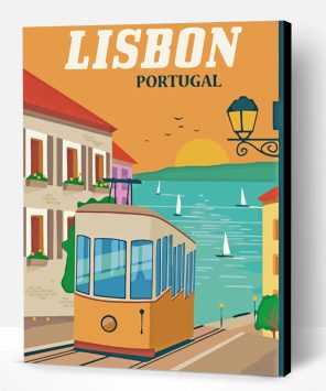 Lisbon Portugal Poster Paint By Number