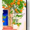 Orange Tree And Blue Door paint by number