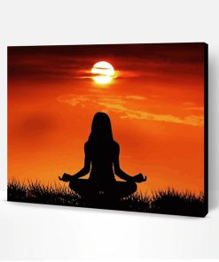 Yoga Girl Silhouette Sunset Paint By Number