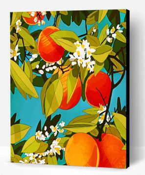 Aesthetic Orange Tree paint by number