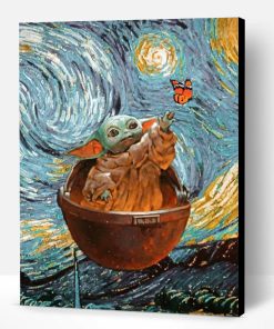 Baby Yoda Starry Night Paint By Number