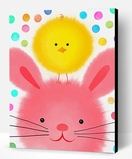 Chick And Easter Bunny paint by numbers