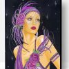 Deco Lady Wearing Purple Paint By Number
