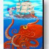 Kraken And Pirate Ship Paint By Number