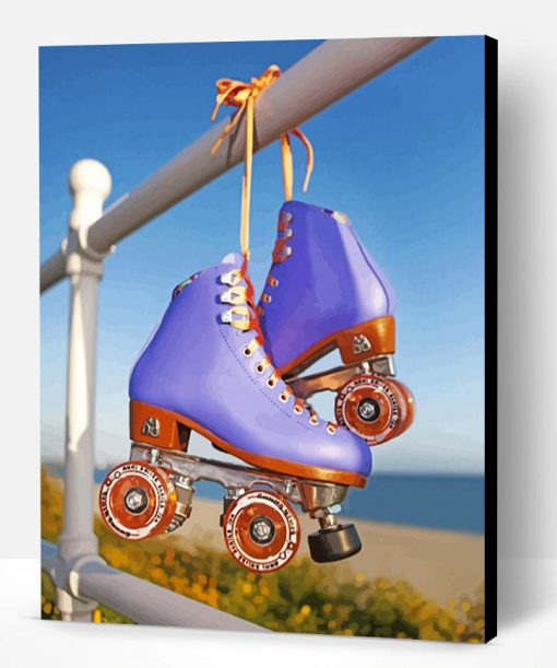 Purple Roller Skates Paint By Number