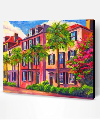 Rainbow Row South Carolina Art Paint By Number