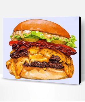 Tasty Burger Paint By Number