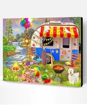 Forest Holiday Caravan Paint By Number