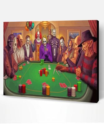 Horror Characters Playing Poker Paint By Number