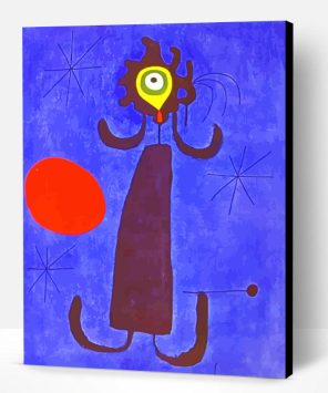 Woman In Front Of Sun Miro Art Paint By Number