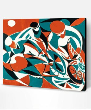 Abstract Cyclists Paint By Number