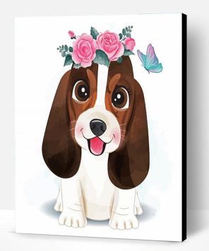 Cute Basset Hound Paint By Number