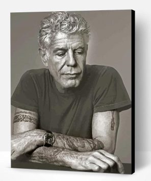 Monochrome Anthony Bourdain Paint By Number