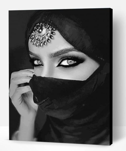 Monochrome Arab Woman Paint By Number