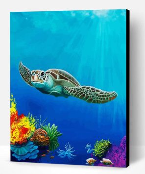 Sea Turtle In The Occean Paint By Number