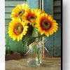 Aesthetic Yellow Sunflowers Vase Paint By Number