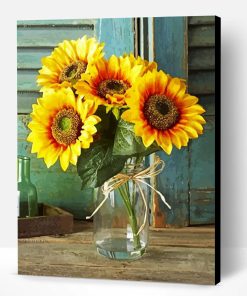 Aesthetic Yellow Sunflowers Vase Paint By Number