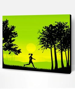 Woman Running Silhouette Paint By Number