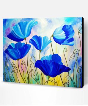 Blue Poppies Art Paint By Number
