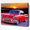 Red 57 Chevy Car Paint By Number