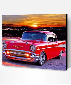 Red 57 Chevy Car Paint By Number