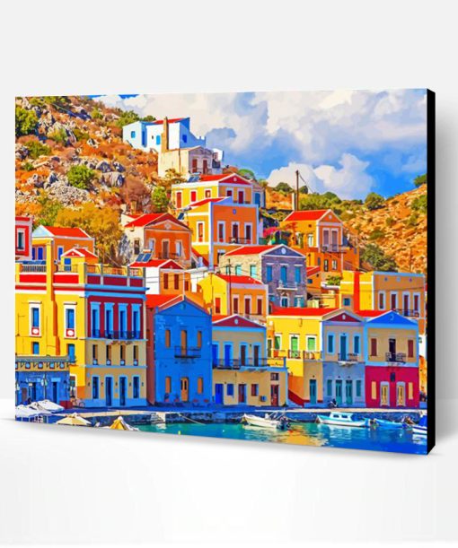 Symi Colorful Buildings Paint By Number