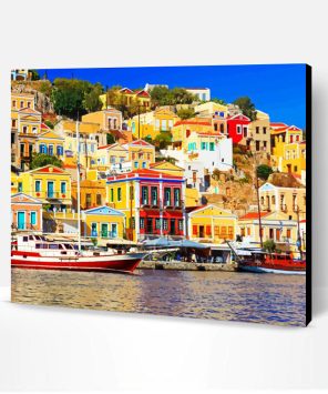 Symi Island Greece Colorful Houses Paint By Number
