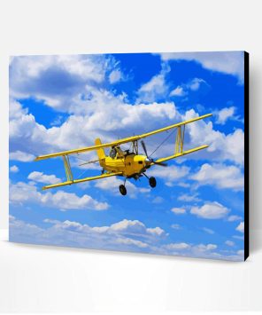 Yellow Bi Plane Crop Duster Paint By Number